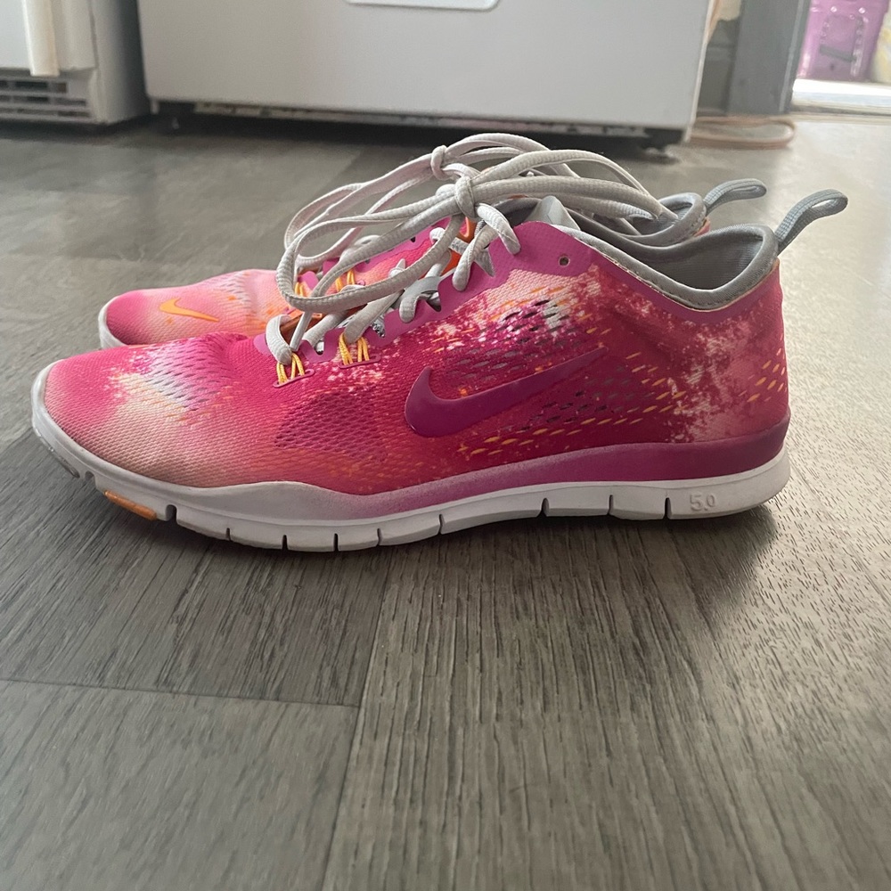 Nike Free athletic shoes.